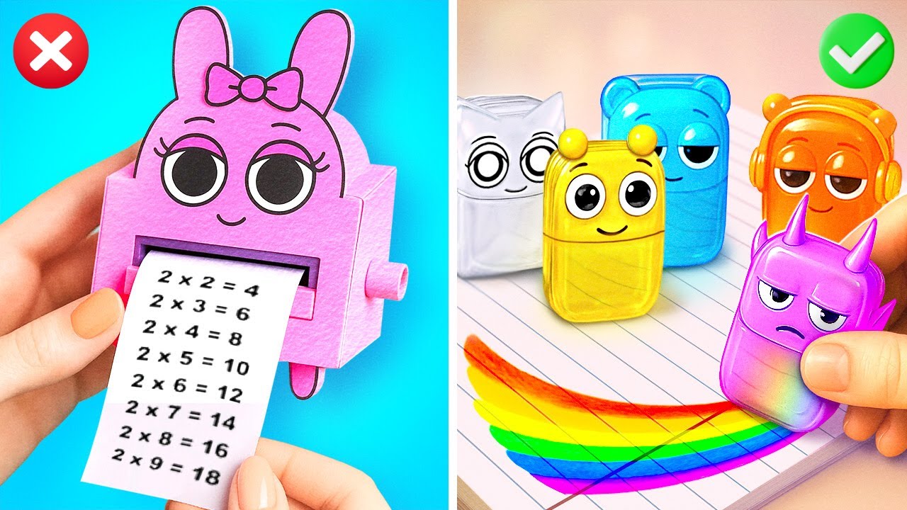 Paper Sprunki Schulzubehör Spaß DIY Spielbuch & Coole Gadgets