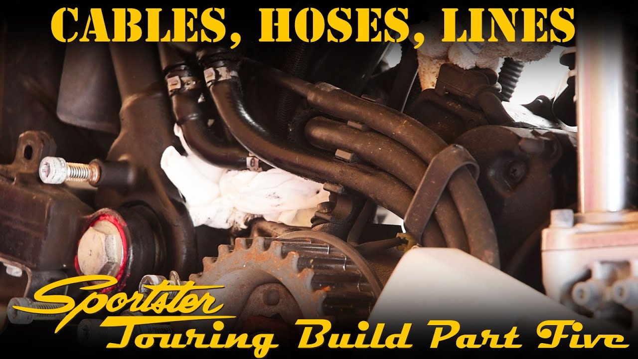 Replace: oil, fuel, throttle, choke, clutch cables and hoses on a Sportster