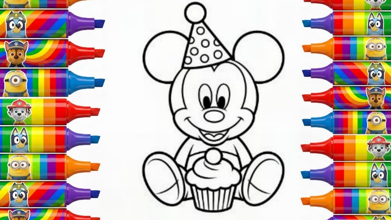 Mickey Mouse Drawing Easy Step By Step | Drawing And Coloring For Kids