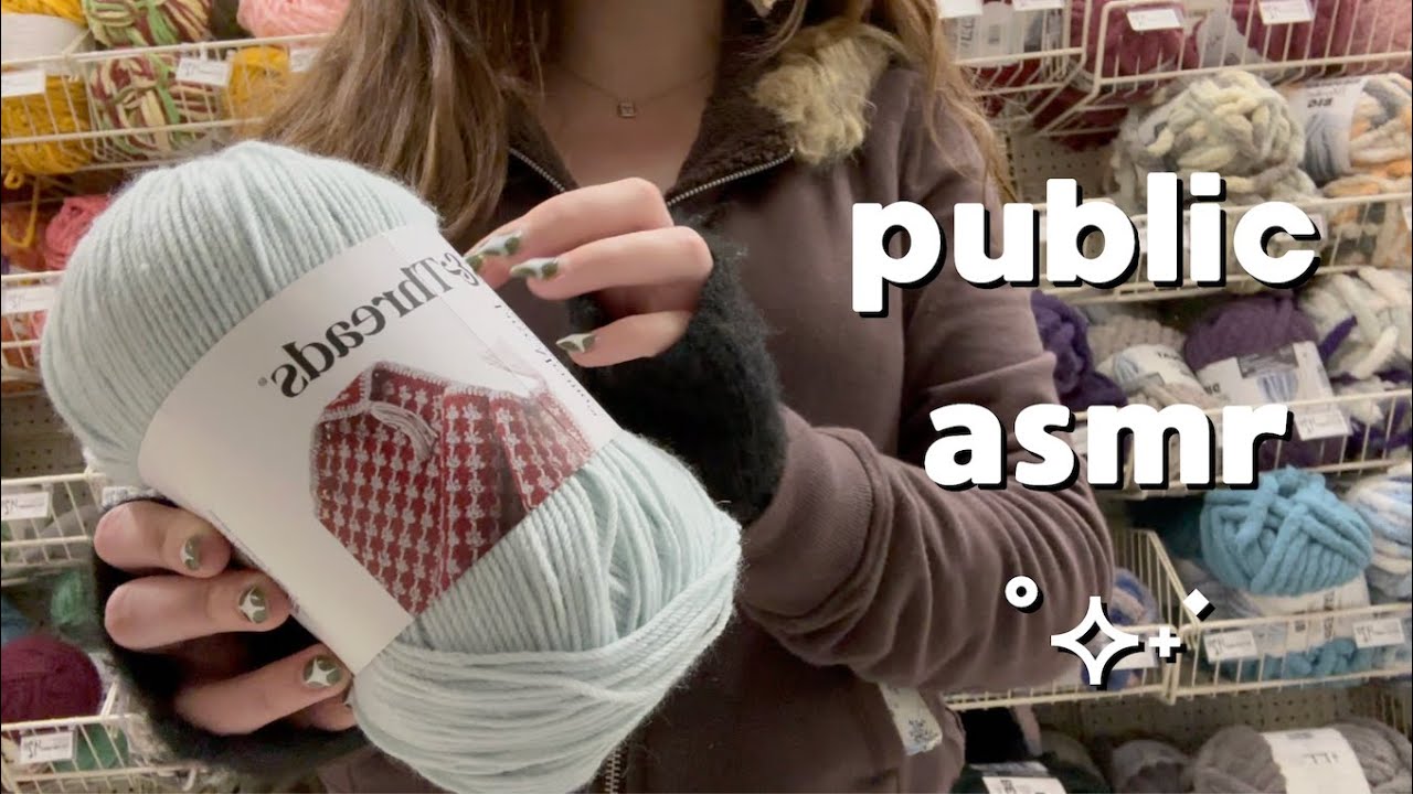 asmr in michaels ⋆౨ৎ˚⟡˖  yarn scratching, organizing + camera tapping