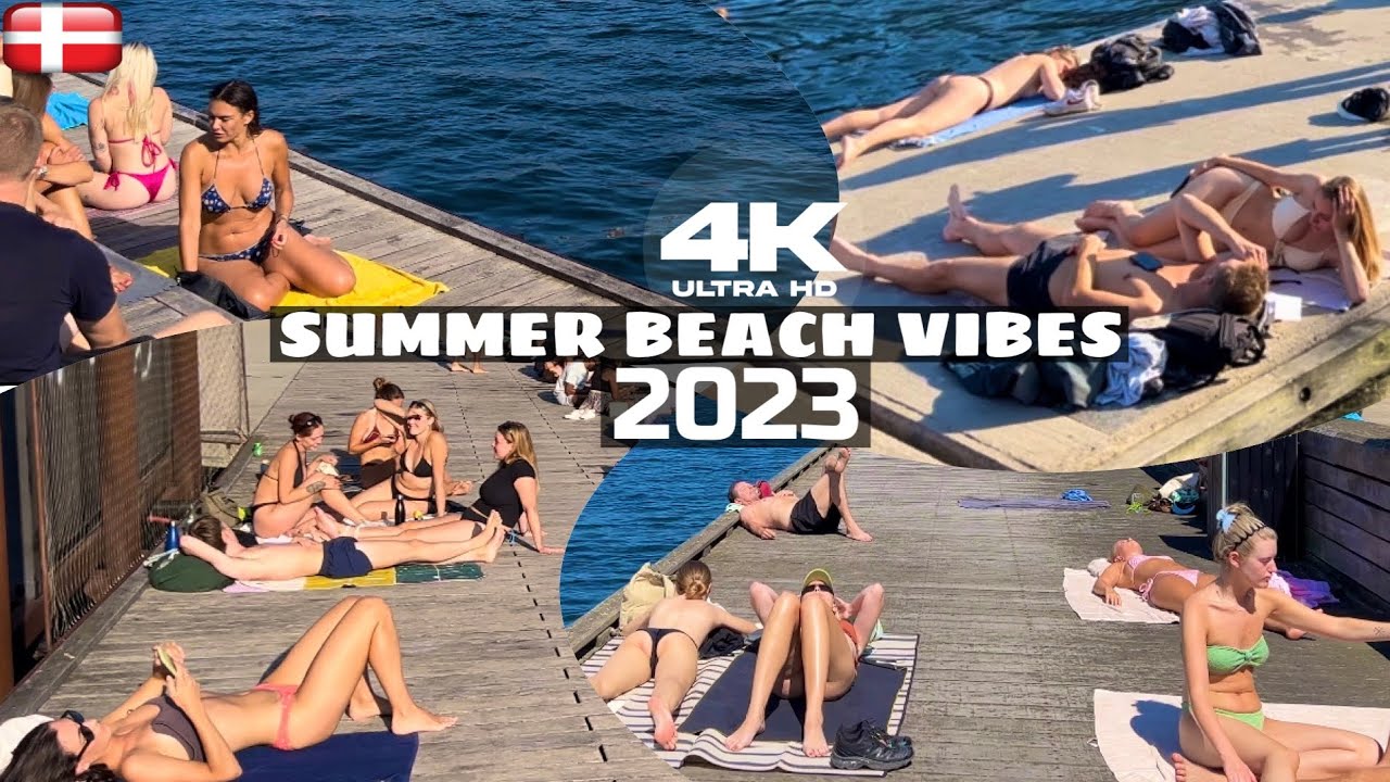 Summer Beach Vibes 2023 | Copenhagen City Beaches Denmark | 4k Beach Walk