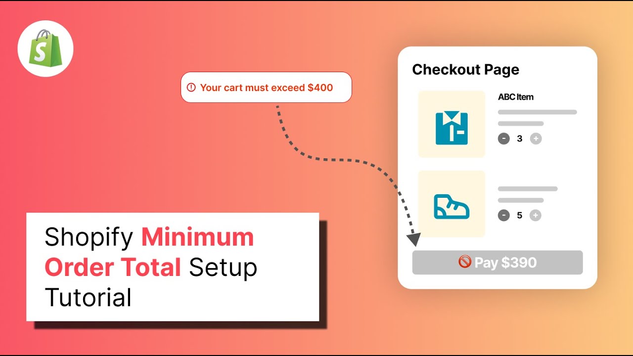 Shopify Minimum Order Total Setup Step By Step