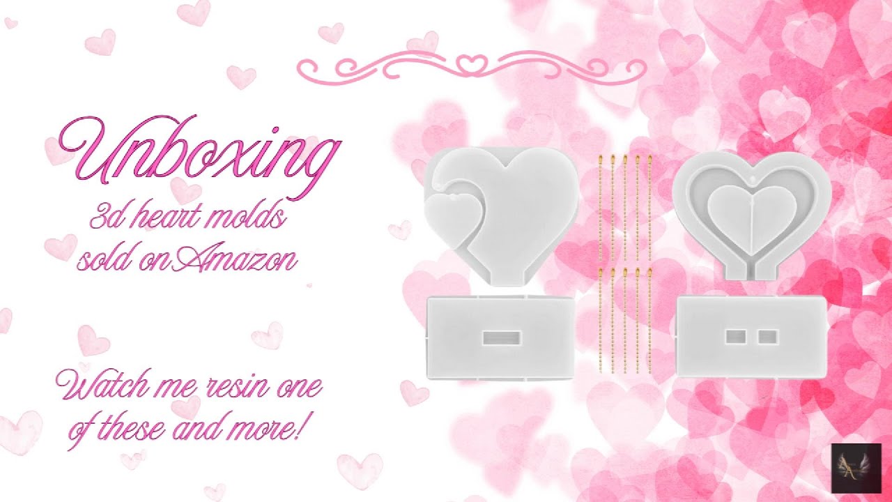 Unboxing a using the 3D heart resin molds sold on Amazon.