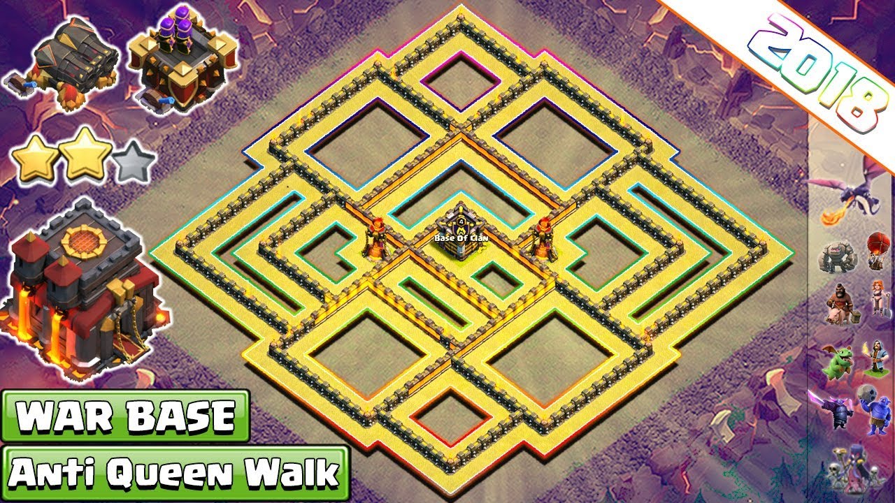 New Th10 War Base 2018 | Anti Everything Anti Valkyrie, Anti Bowler Anti 1 & 2 Star - Clash of Clans