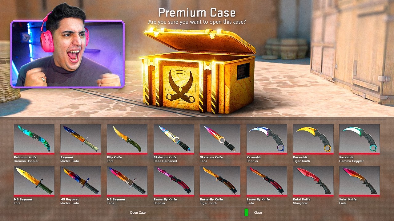 ela chegou... Testando a nova PREMIUM KNIVES CASE do CS 2 (só vem faca, mas custa 3 MIL REAIS)
