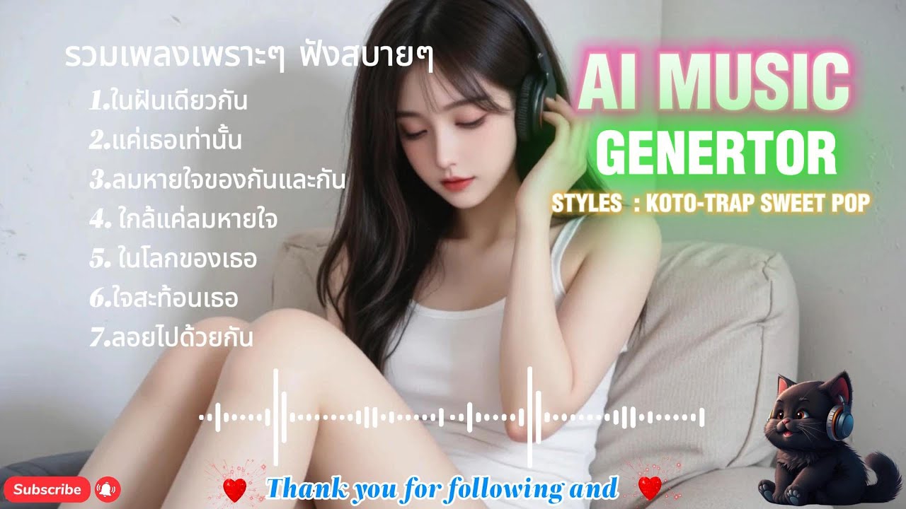 รวมเพลง ai เพราะๆ ฟังสบายๆ เปิดฟังตอนทำงาน  เวลาพักผ่อน อ่านหนังสือ ทำงาน ขับรถชิลๆ หรือ ก่อนนอน