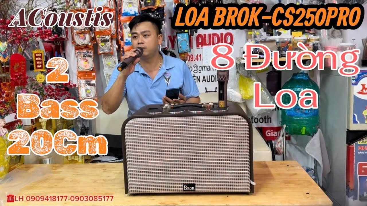 Loa karaoke xách tay #brokcs250pro - test chất âm/ 2 bass 20cm , 2 treple, 4 trung /Giá 5tr9 feeship