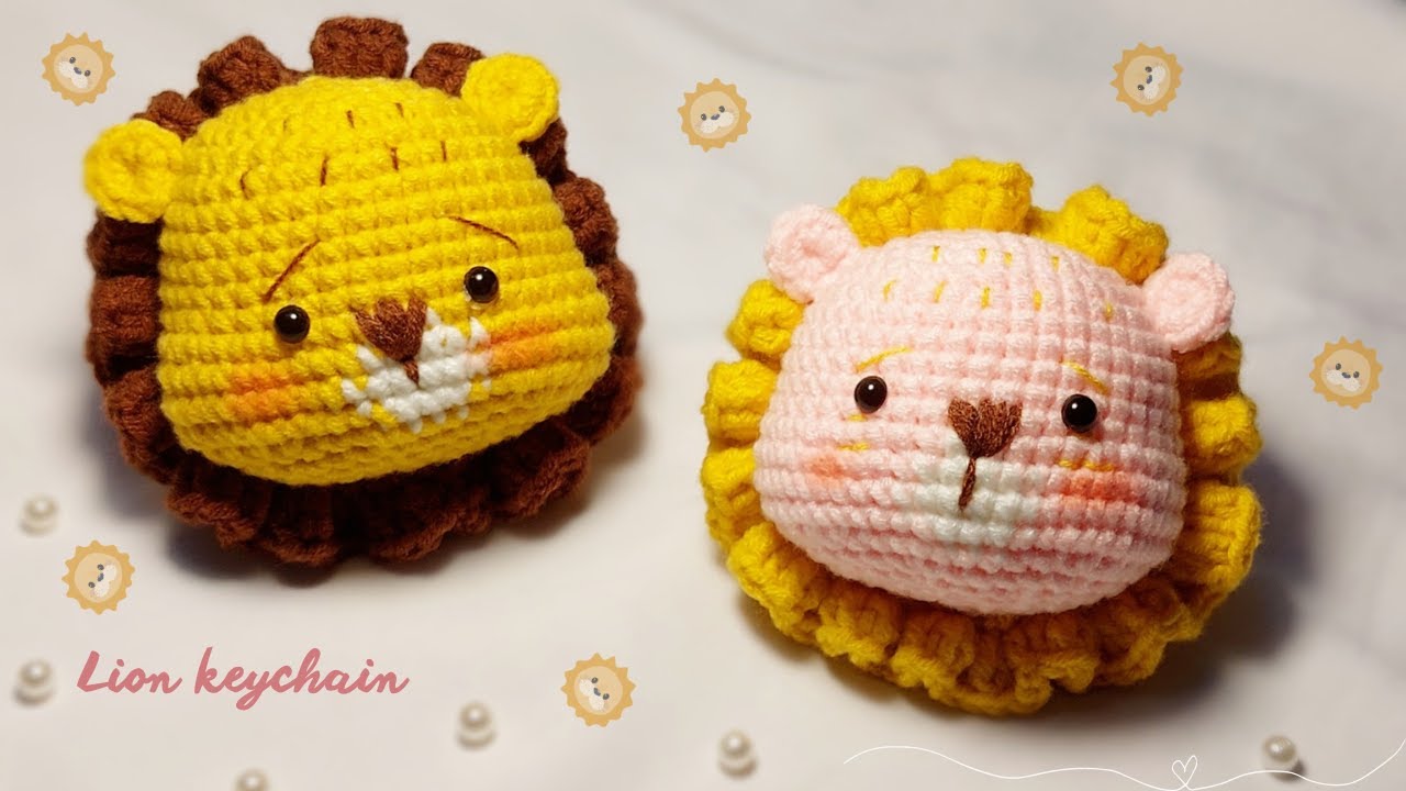 How to crochet Lion keychain | Hướng dẫn móc móc khóa Sư tử @Hanabi Amigurumi