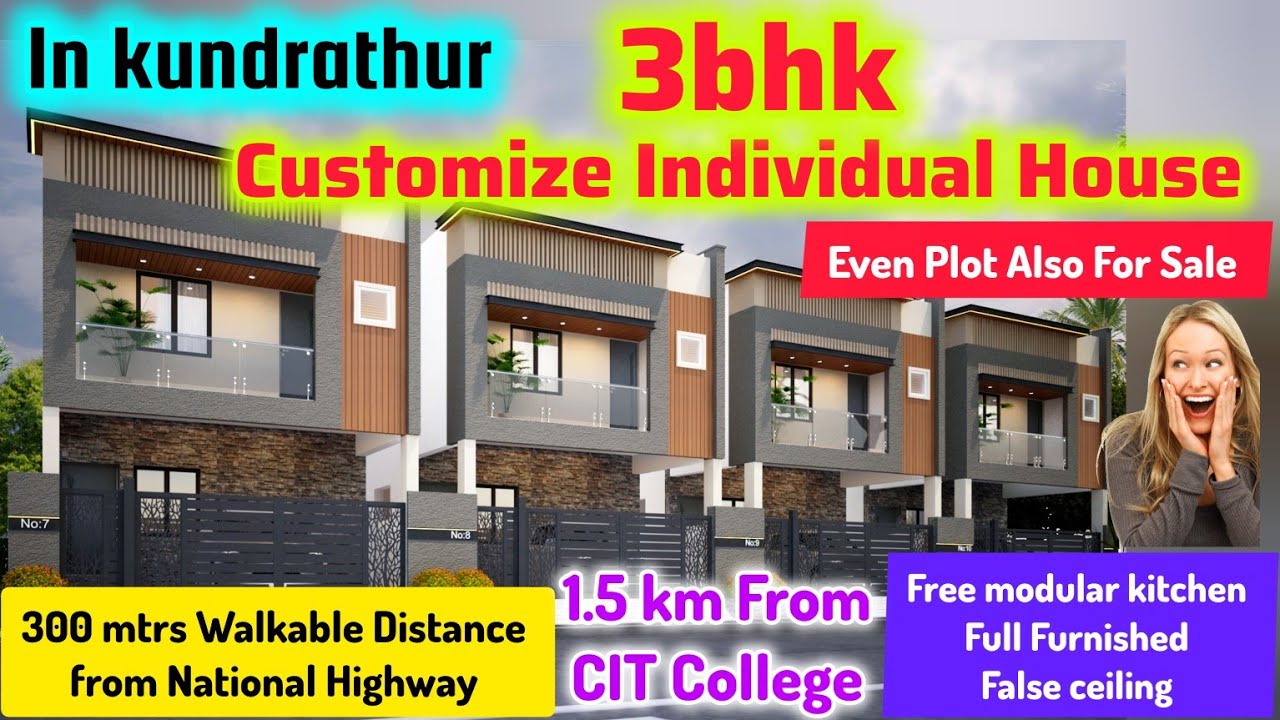 😍In kundrathur🏠3Bhk Customise Individual house Sale Free Modular kitchen & False ceiling🏡Best Site