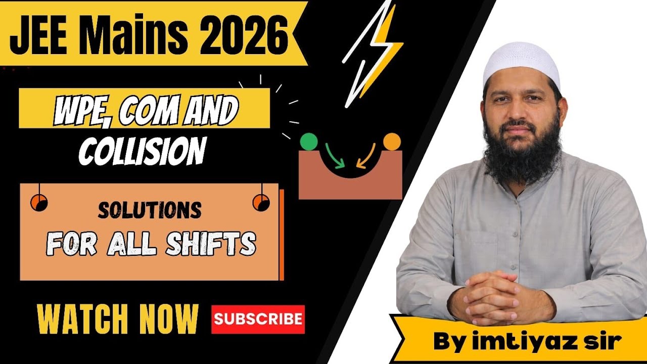 JEE Mains 2026 Work, Power & Energy, COM, and Collision January All Shifts Questions Solved