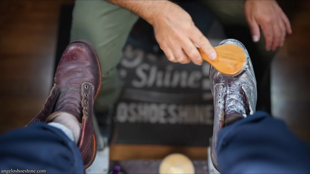 $50 SHOE SHINE?! | Angelo Shoe Shine ASMR