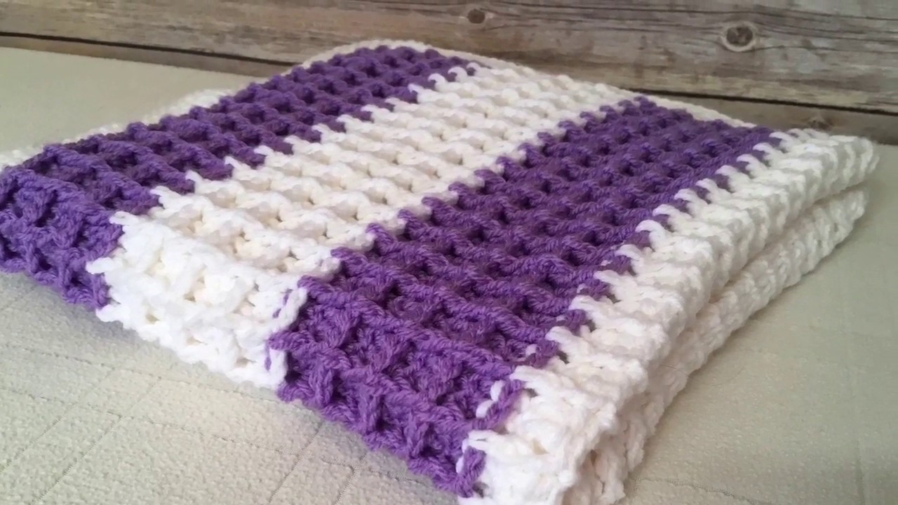 Lamplight Crochet Tutorial #27 Waffle Stitch Baby Blanket