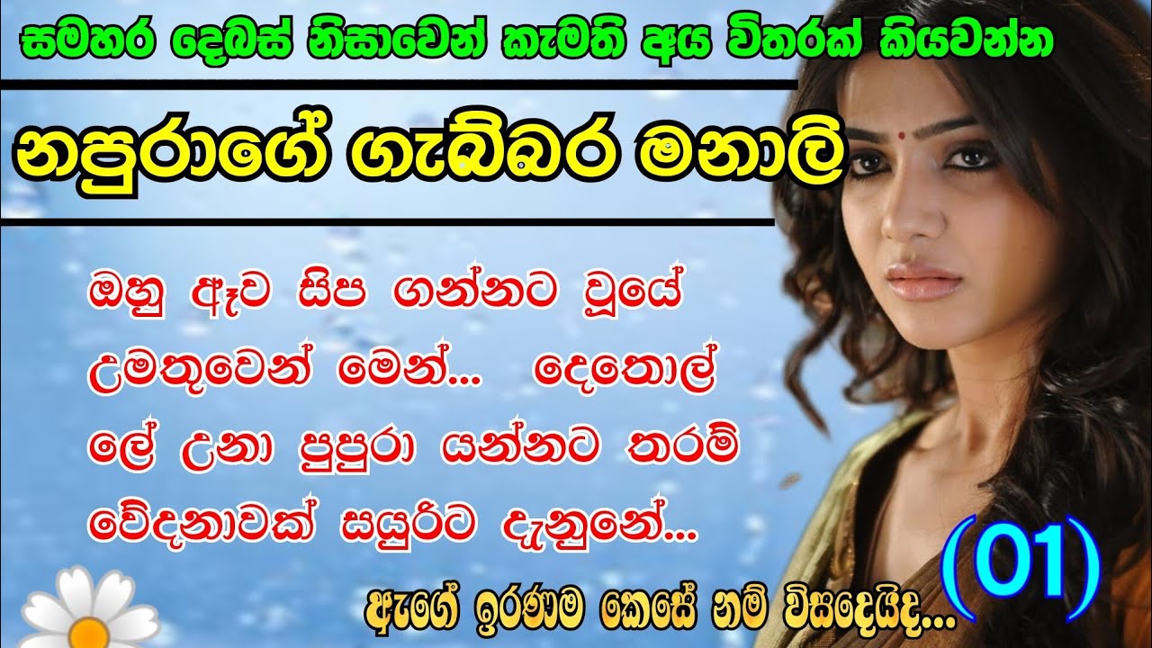 නපුරාගේ ගැබ්බර මනාලි ~ 01 ආදරණීය කතාවක් ~ napurage gabbara manali #sinhalanovels  #සිංහලනවකතා