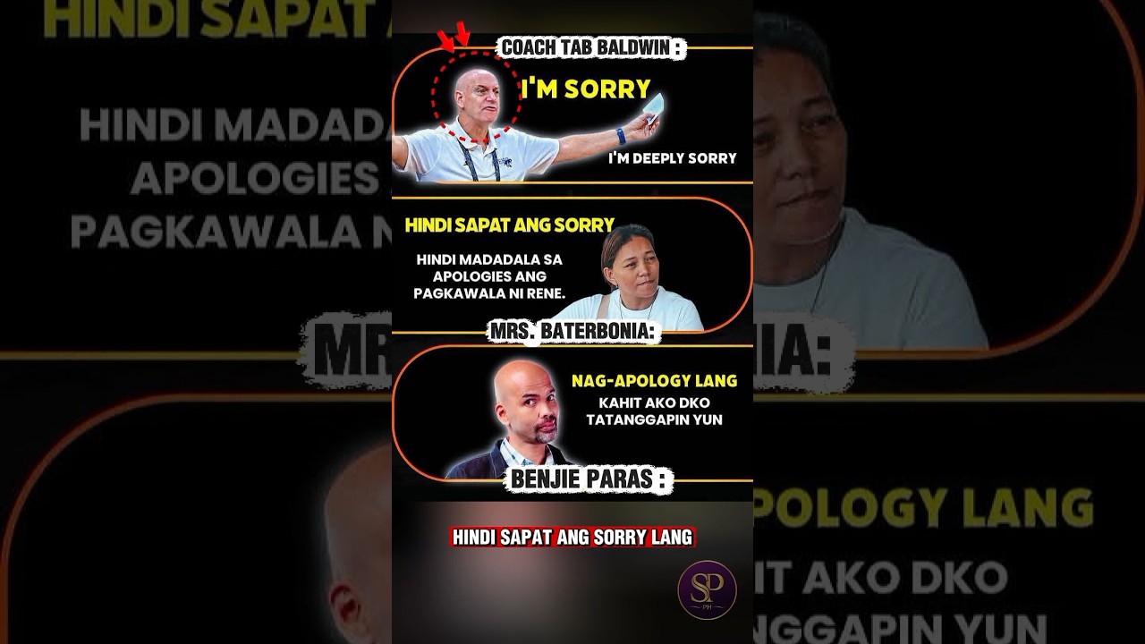 BENJIE PARAS AT INA NI RENE BATERBONIA, KINONTRA ANG APOLOGY NI COACH TAB BALDWIN! 💔#shorts