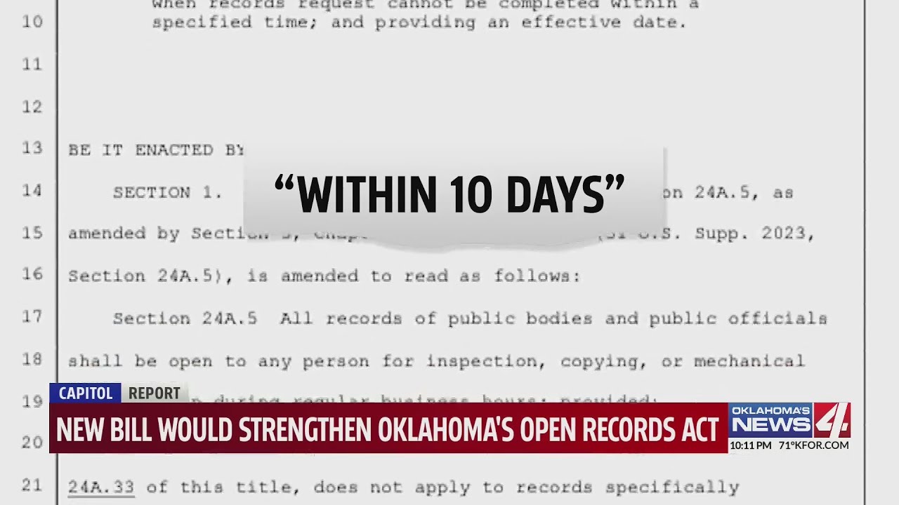 New bill would strengthen Oklahoma's Open Records Act