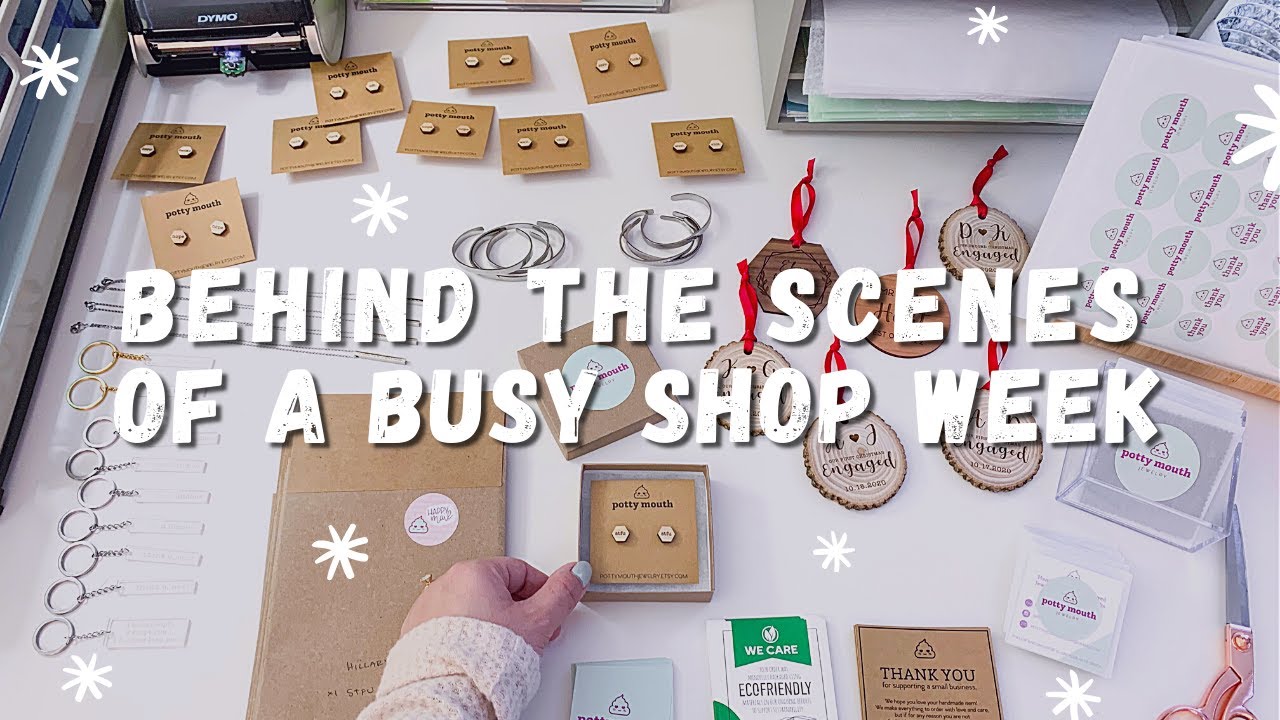 studio vlog 28 - a week of running two etsy shops, organizing, diy envelopes, packing orders