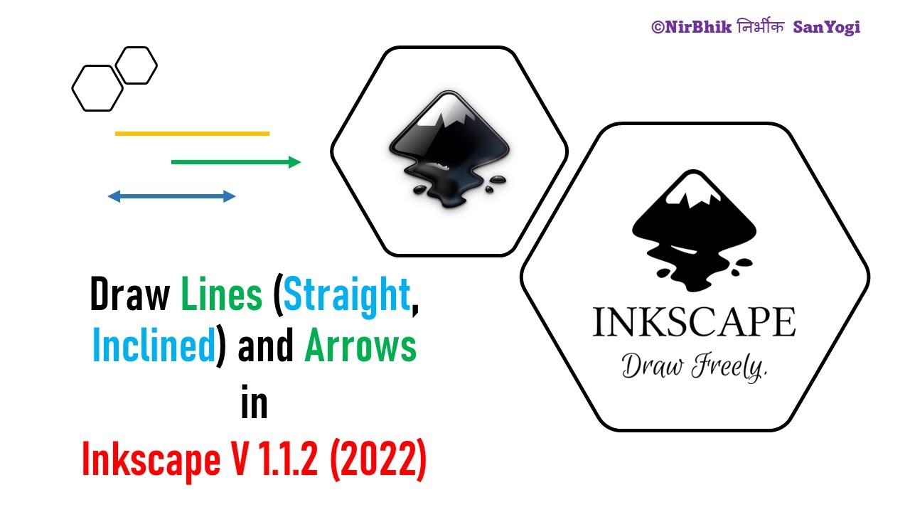 Draw the Straight Lines & Arrows in Inkscape 1.1.2 (Latest Version) #2022 #Inkscape #StraightLines
