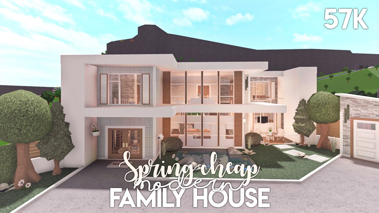 Spring Cheap Modern Family House | Bloxburg Build