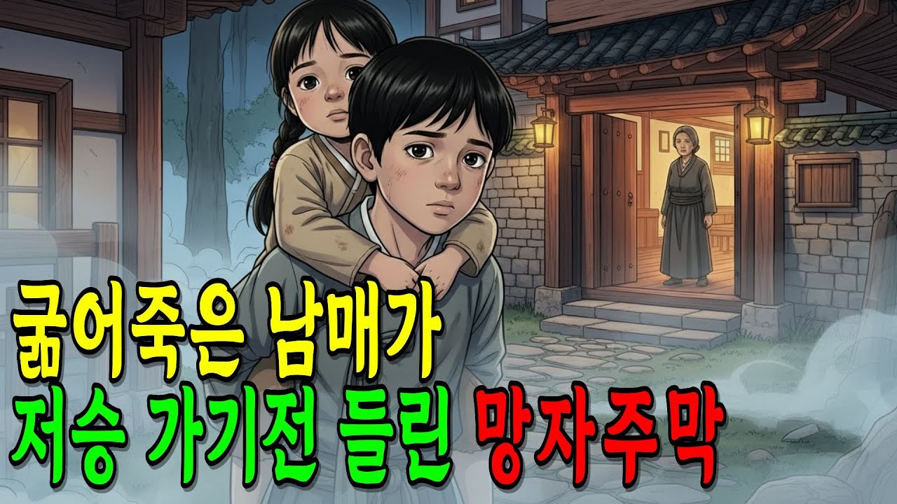 매질당하고 굶겨죽은 남매가, 저승 가기전 들린 망자주막. #야담 #야화 #옛날이야기 #망자주막