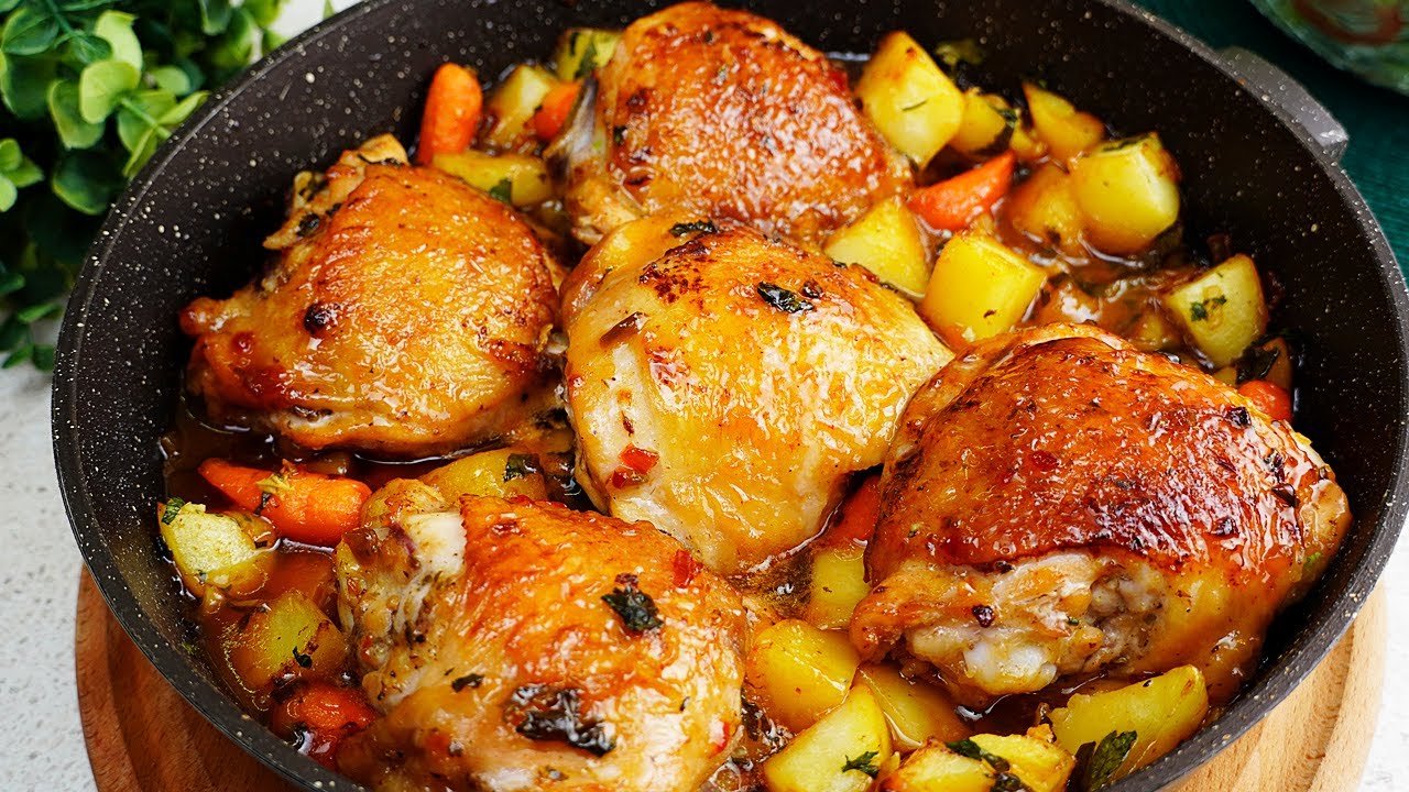Он такой вкусный, что готовлю его почти каждый день! Ужин из куриных ножек на сковороде # 250