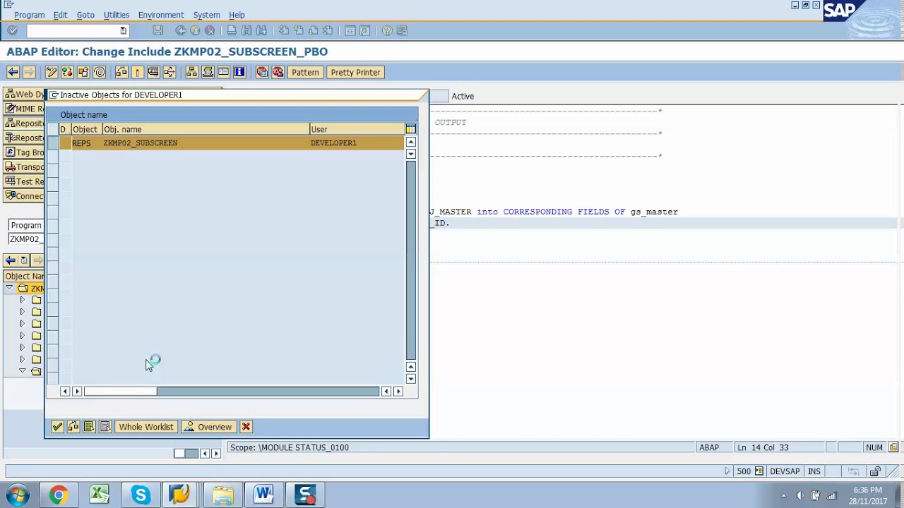 SAP ABAPModule Pool program with sub screen, dynamic sub screen and Select option in Module Pool