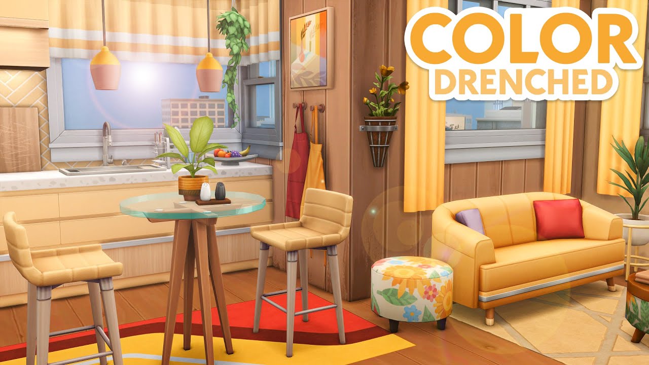 Квартира, залитая жёлтым цветом // The Sims 4 Быстрая сборка: Ремонт квартиры