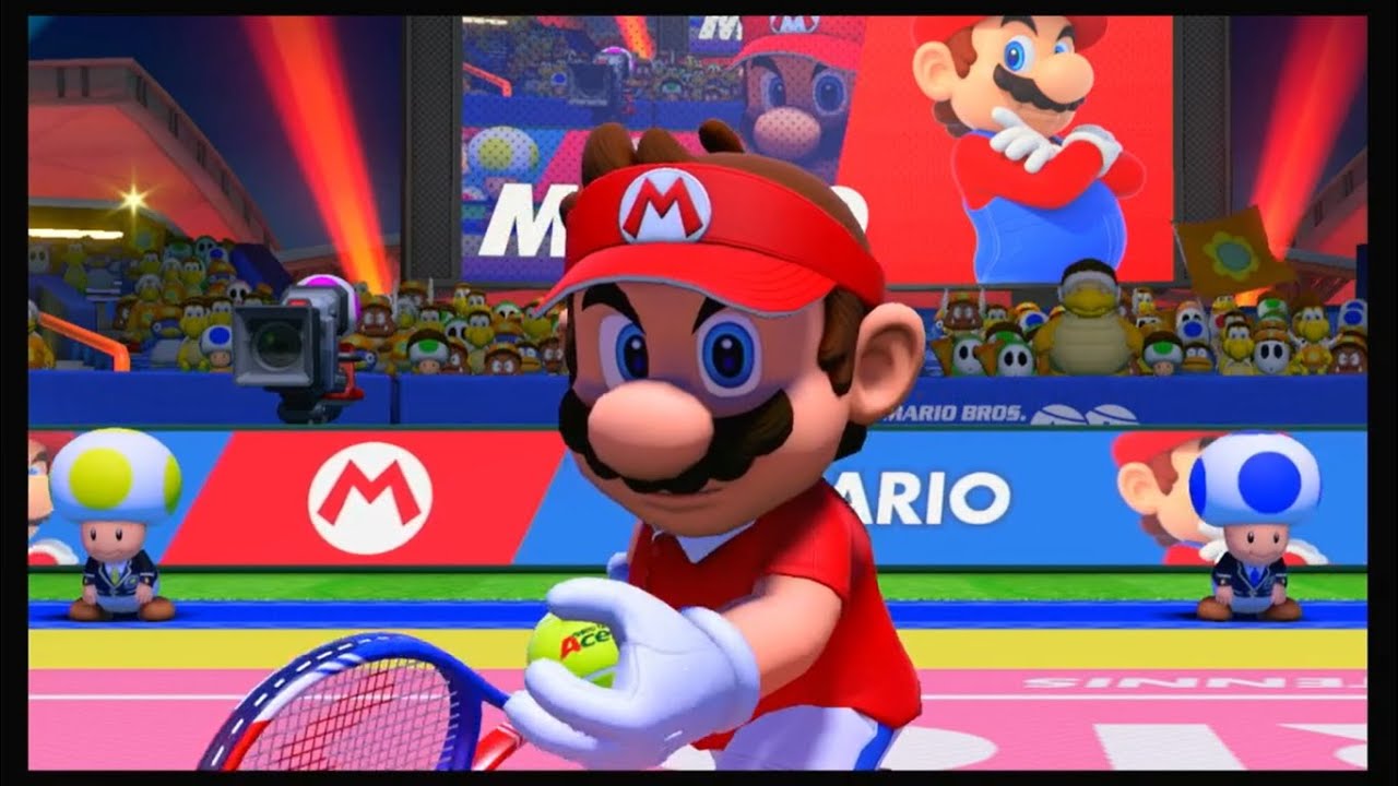 Mario Tennis Aces - Peach and Mario vs Daisy and Luigi (Valentine's Day Special)