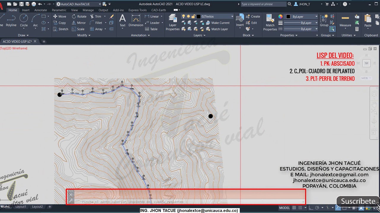 LISP ▶️- PERFILES DE TERRENO Y ABSCISADO (AUTOCAD)
