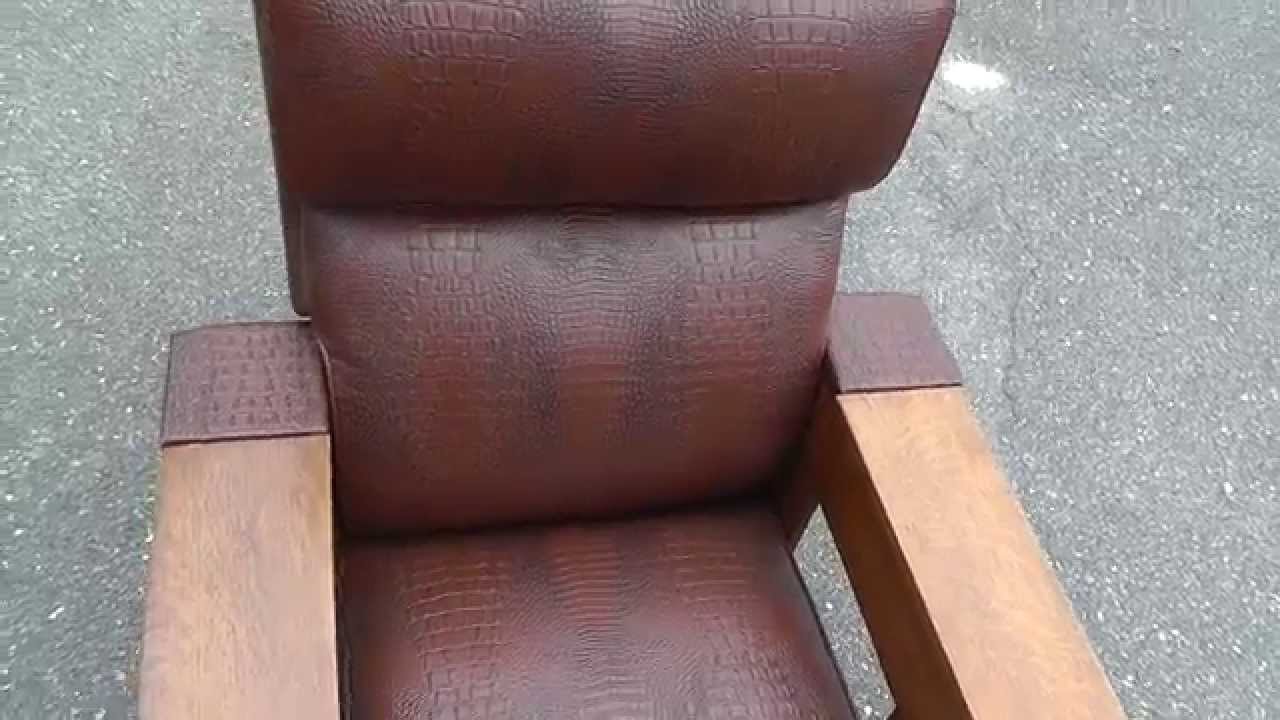 Antique Morris Chair Back from the Upholstery Shop