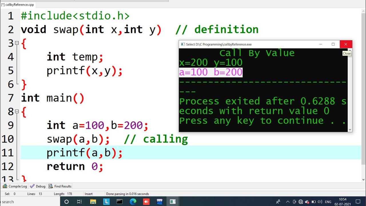 call by value program in c | learn coding
