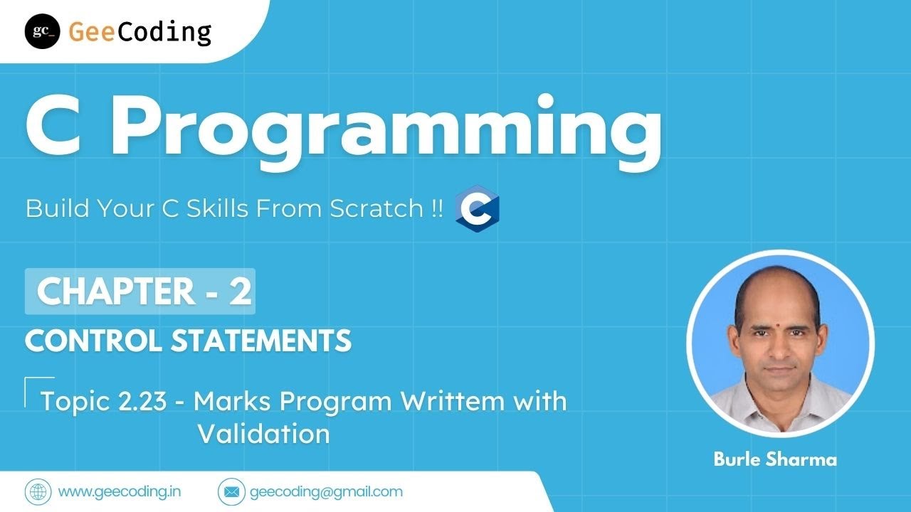 2.23 – Student Marks Program Written WITH Validations | Total, Percentage & Division