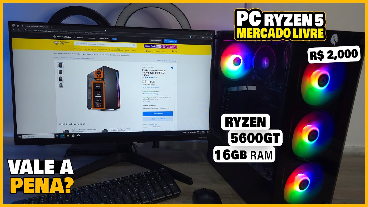 PC RYZEN 5 5600GT DO MERCADO LIVRE (ANÁLISE COMPLETA)