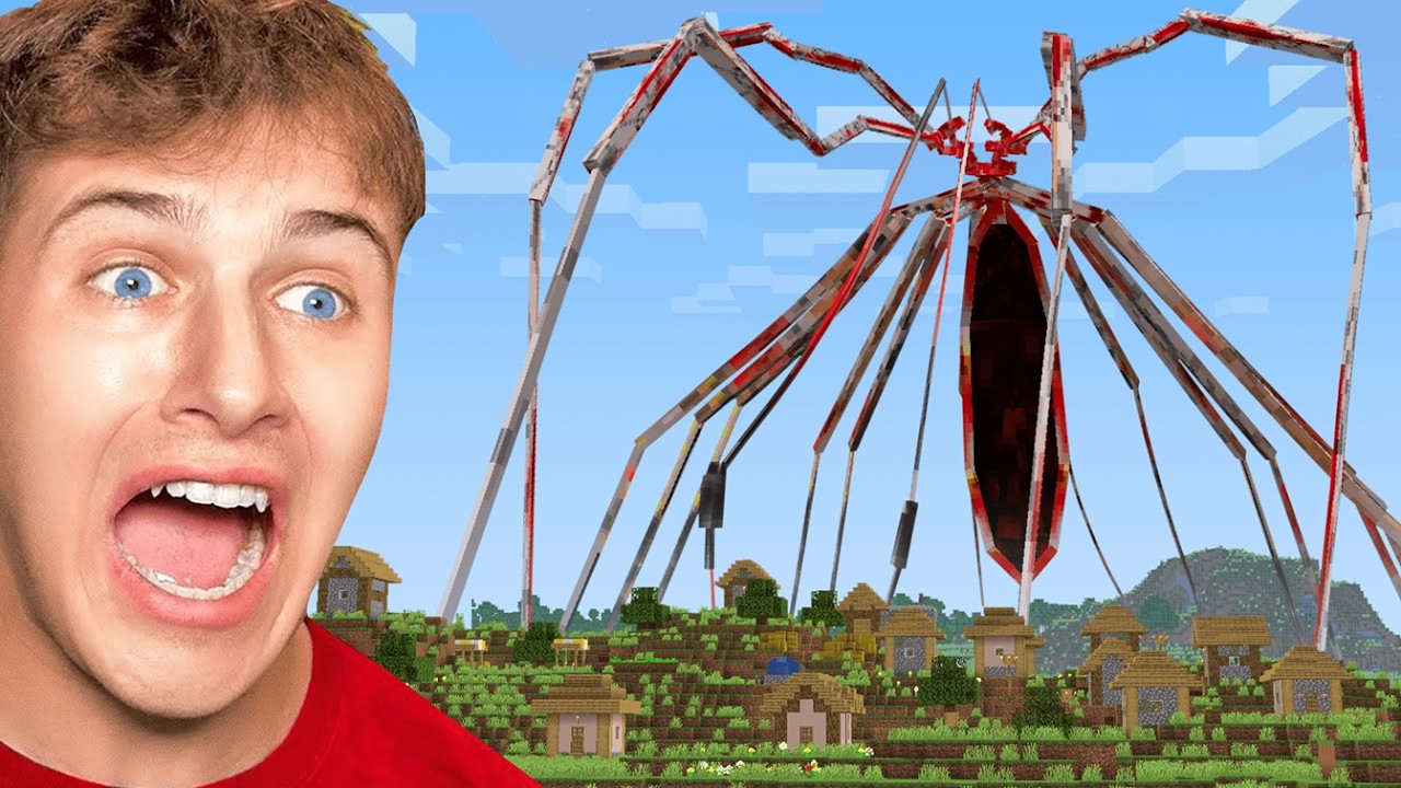 Обманываю брата с помощью мода ARACHNOPHOBIA Spider в Minecraft