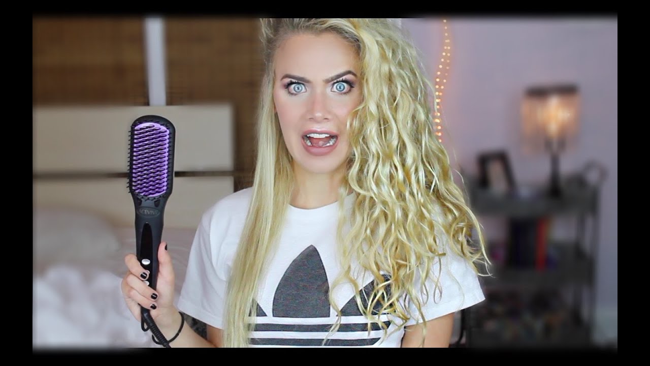 Testing Out Electric Hair Brush Straightener?!?