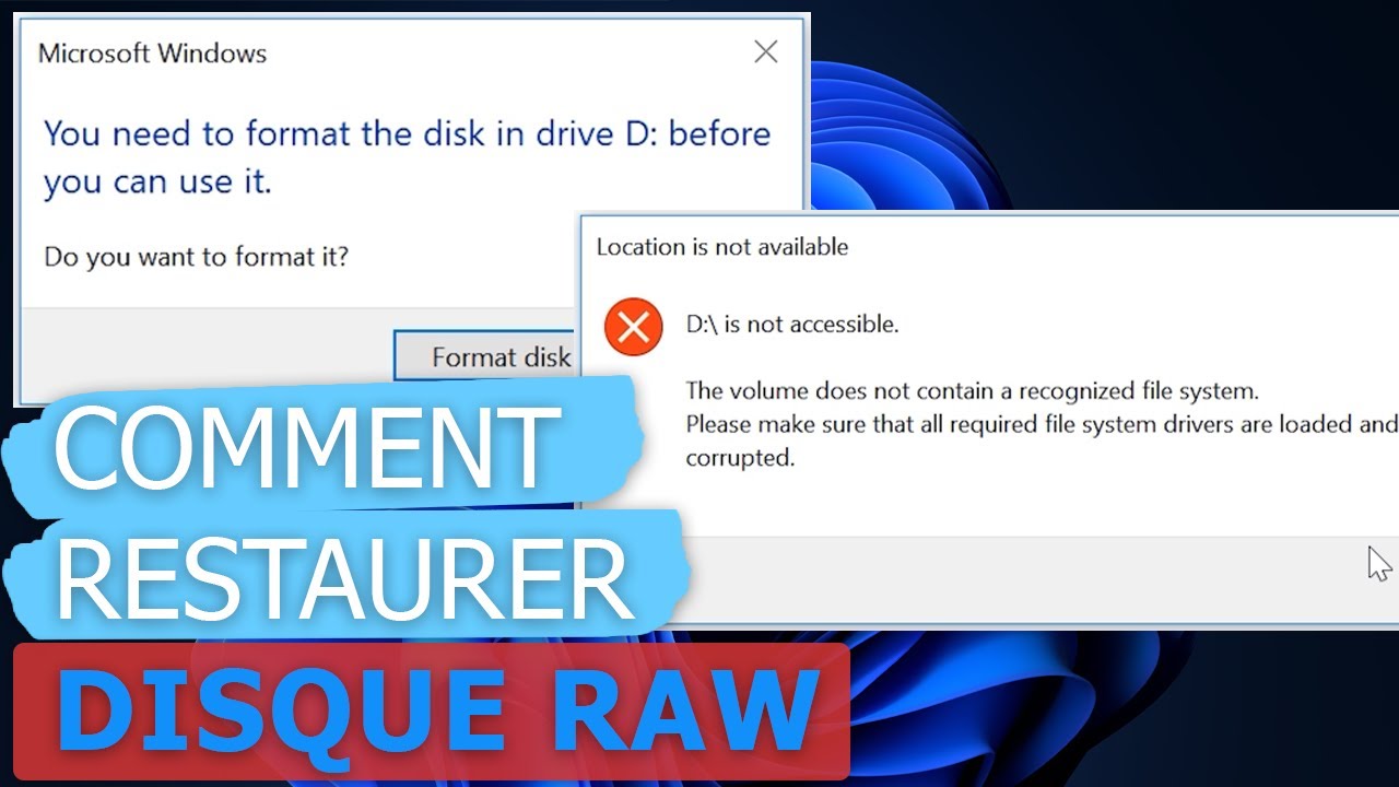 Comment r&eacute;parer un disque RAW et r&eacute;cup&eacute;rer les donn&eacute;es d'un HDD avec des partitions RAW