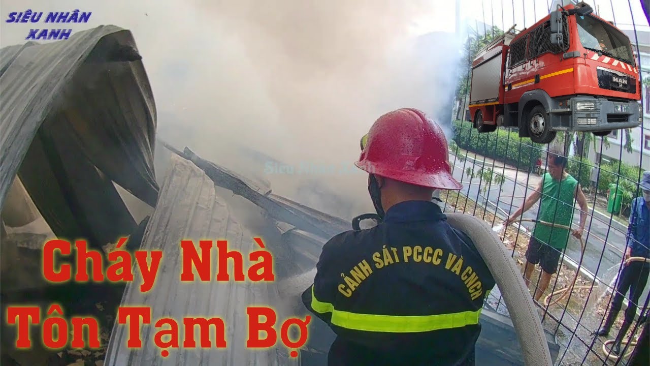 (T85) Xe Cứu Hỏa Đi Chữa Cháy Nhà Tôn / fire truck to fight fire