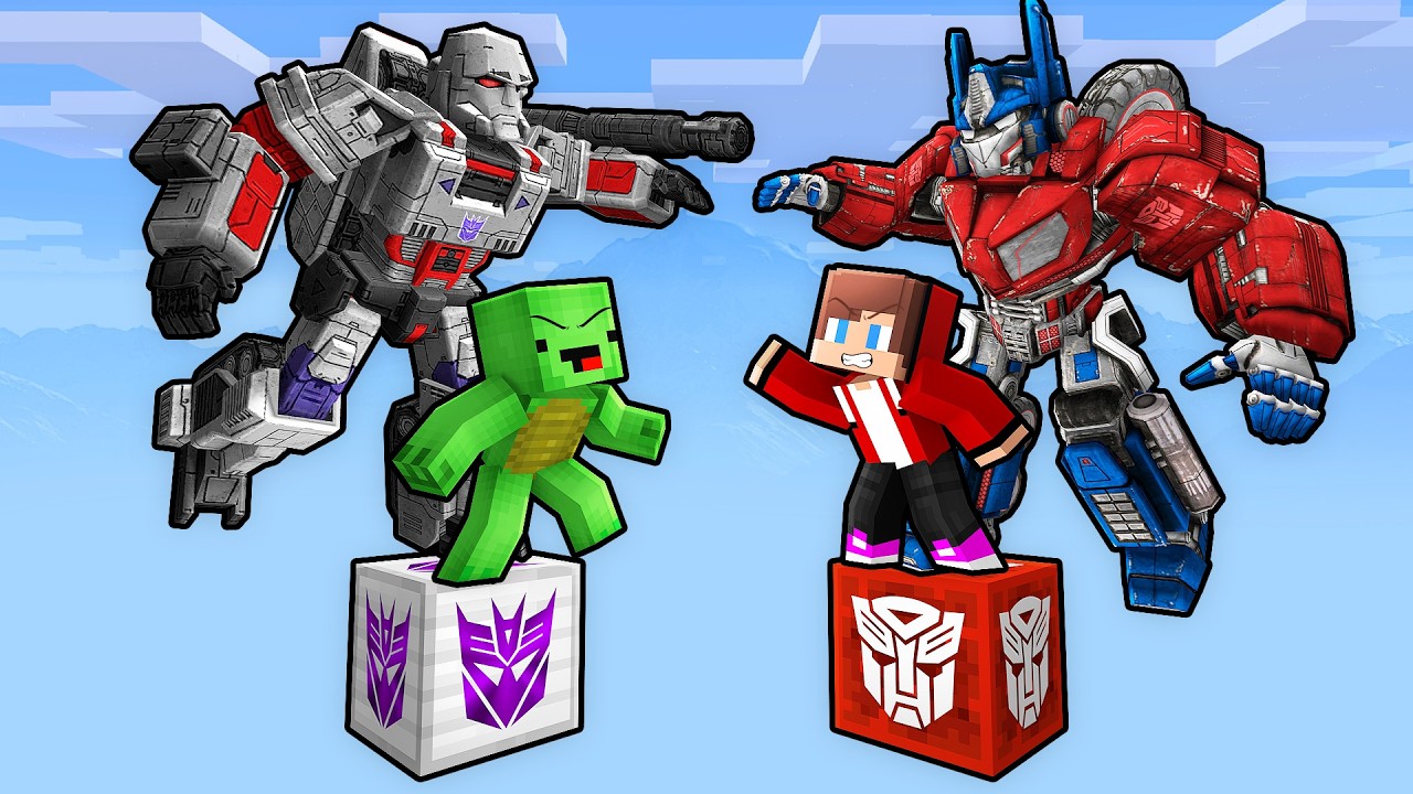 JJ and Mikey: TRANSFORMERS ONE BLOCK BATTLE in Minecraft - Maizen