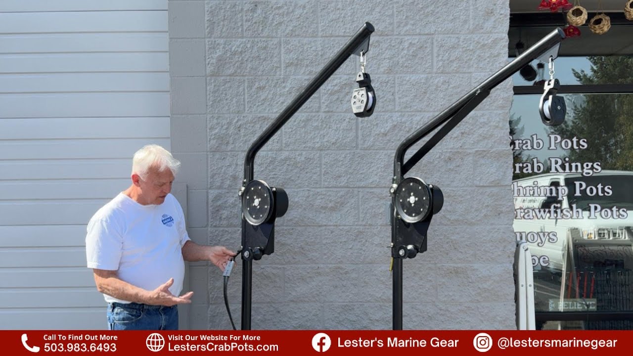 Lester's Sch80 RA-Black 12V Electric Pot/Trap Puller | Power Off/On Switch | Rope Assist