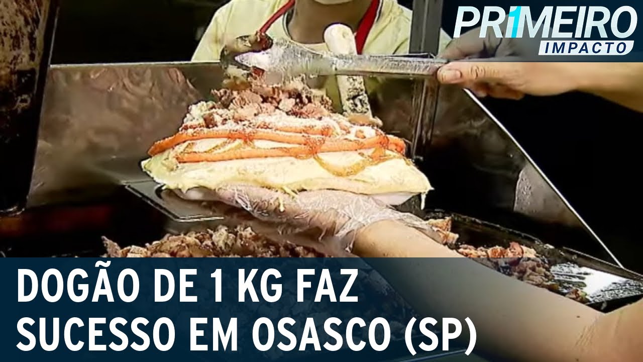 Cachorro-quente de 1 kg faz sucesso e forma fila em Osasco (SP) | Primeiro Impacto (03/05/22)