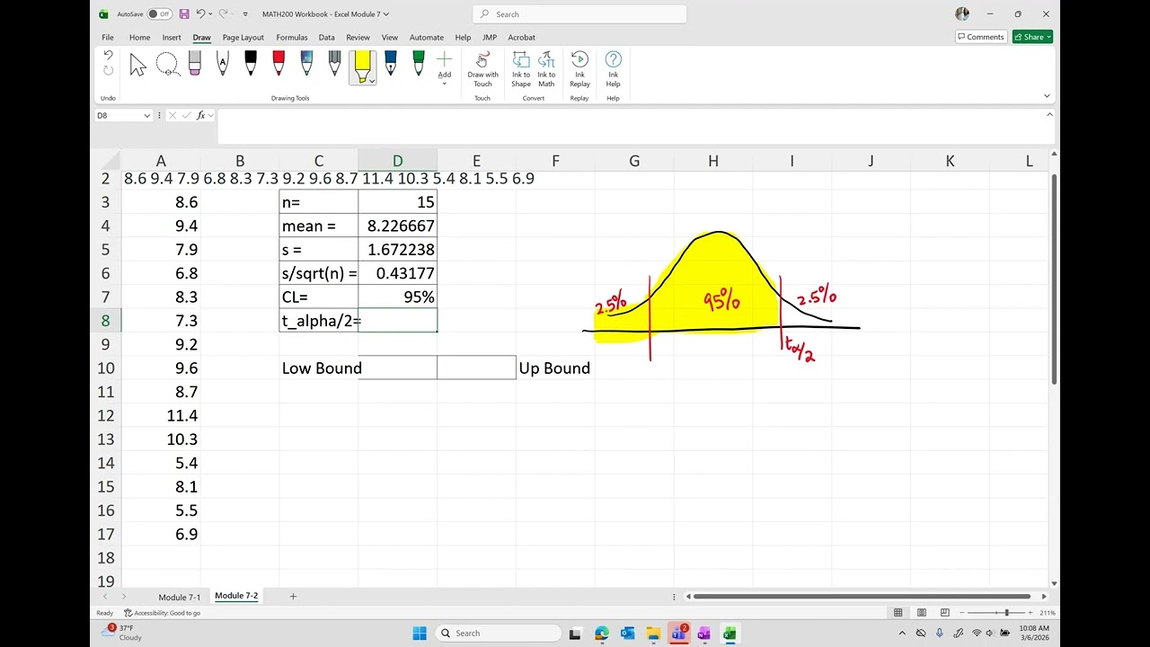Statistics OER - Section 7-2-b Single Population Mean with t-Distribution Part B