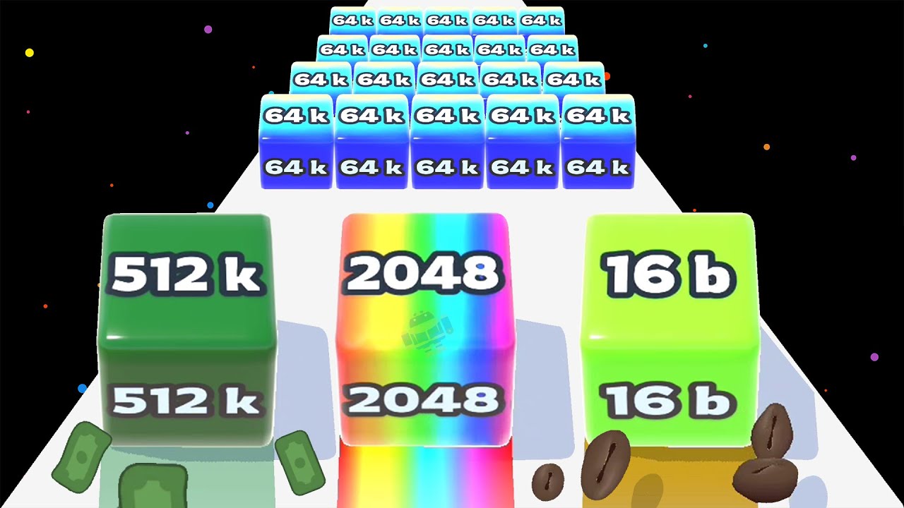 Jelly Run 2048: МАКС. уровень 512K — 16B (конец игры)