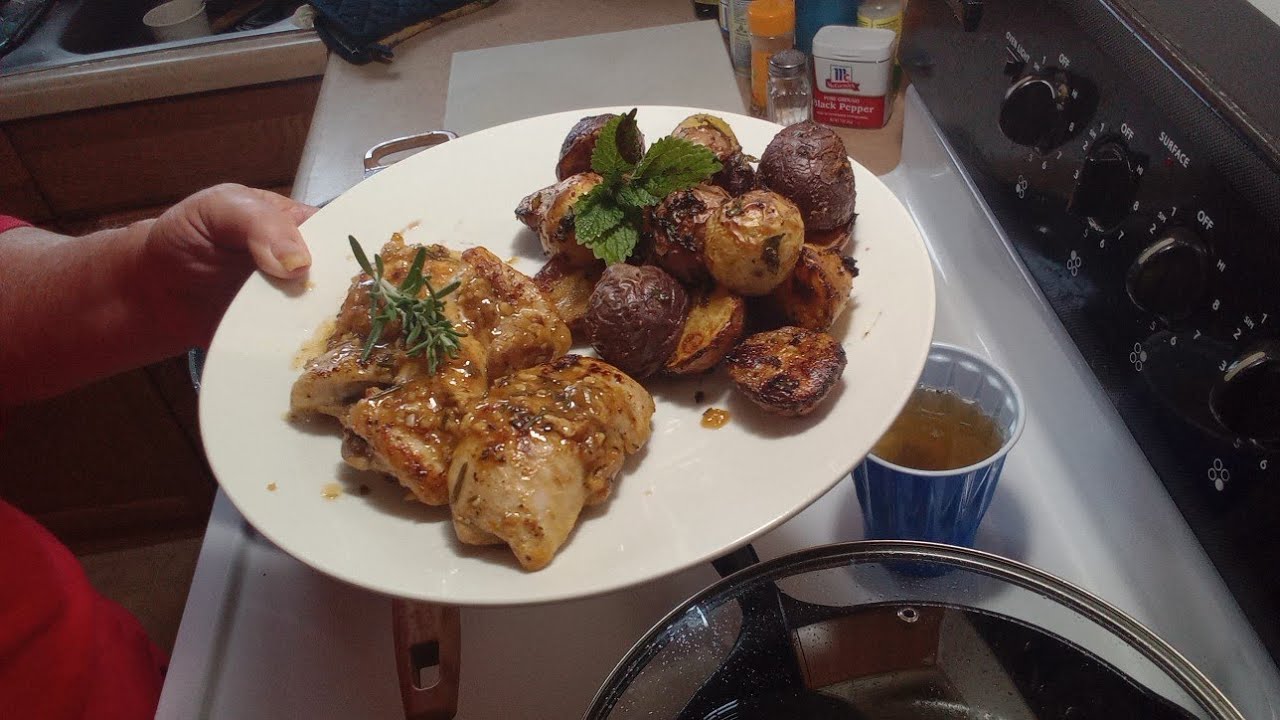 Lemon Rosemary Chicken and Lemon Pepper Roasted Potatoes
