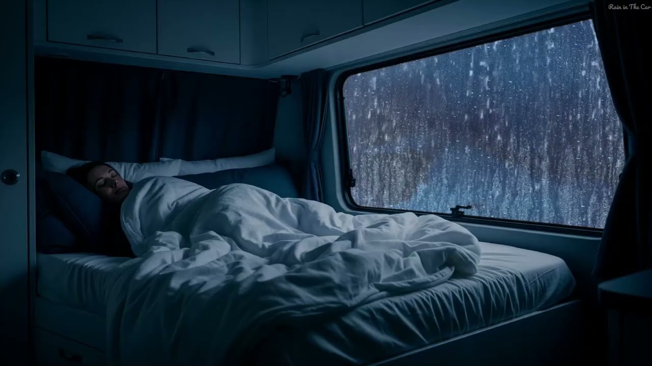 Cozy Night Rain Inside Car 🚗 Rain Sounds in Car with Thunder | Heavy Rain Sounds for Sleeping Night