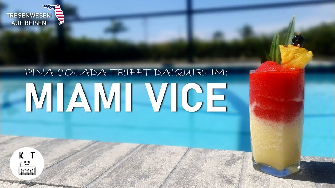 Miami Vice Cocktail - Pina Colada trifft Strawberry Daiquiri am Pool in Florida