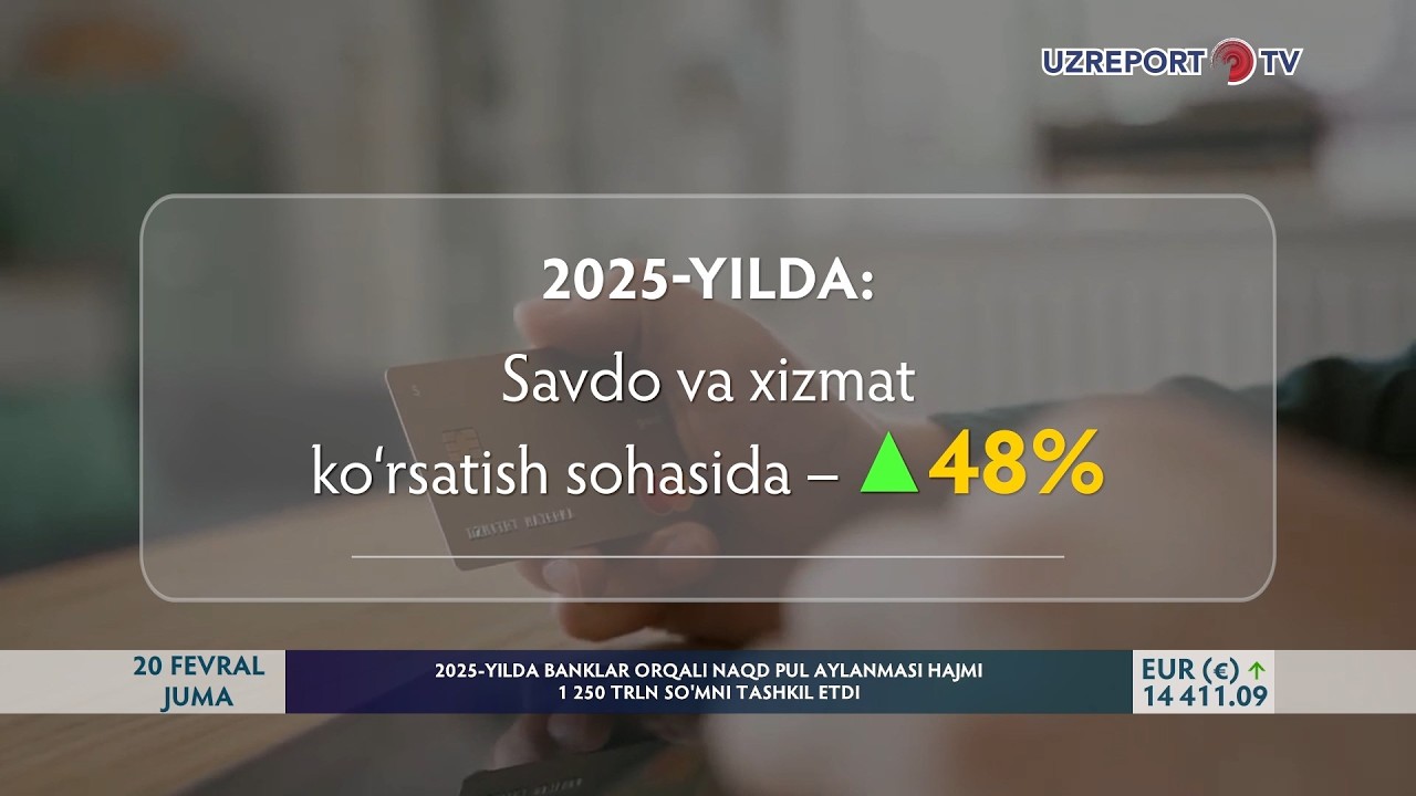 2025-yilda banklar orqali naqd pul aylanmasi hajmi 1 250 trln so‘mni tashkil etdi