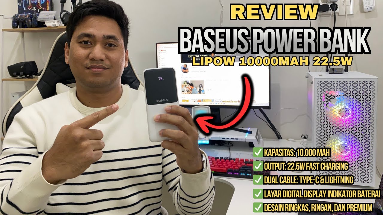 REVIEW BASEUS LIPOW 10000mAh &ndash; Power Bank Dual Cable Fast Charging 22.5W!