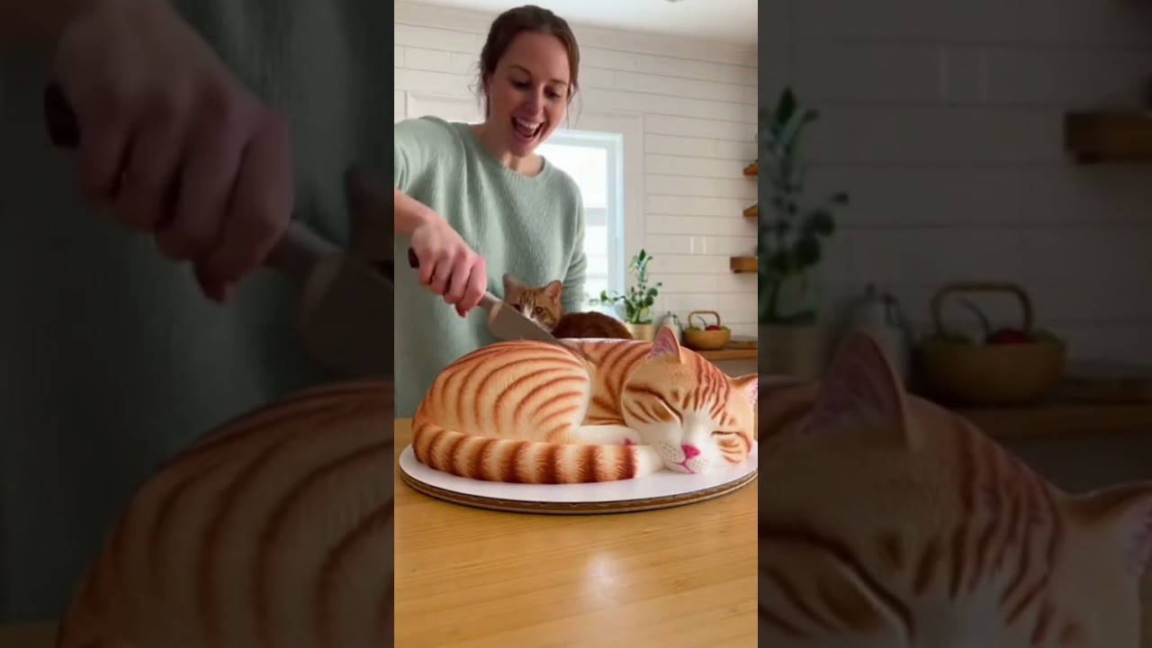 “Real Cat vs Fake Cat Cake!”