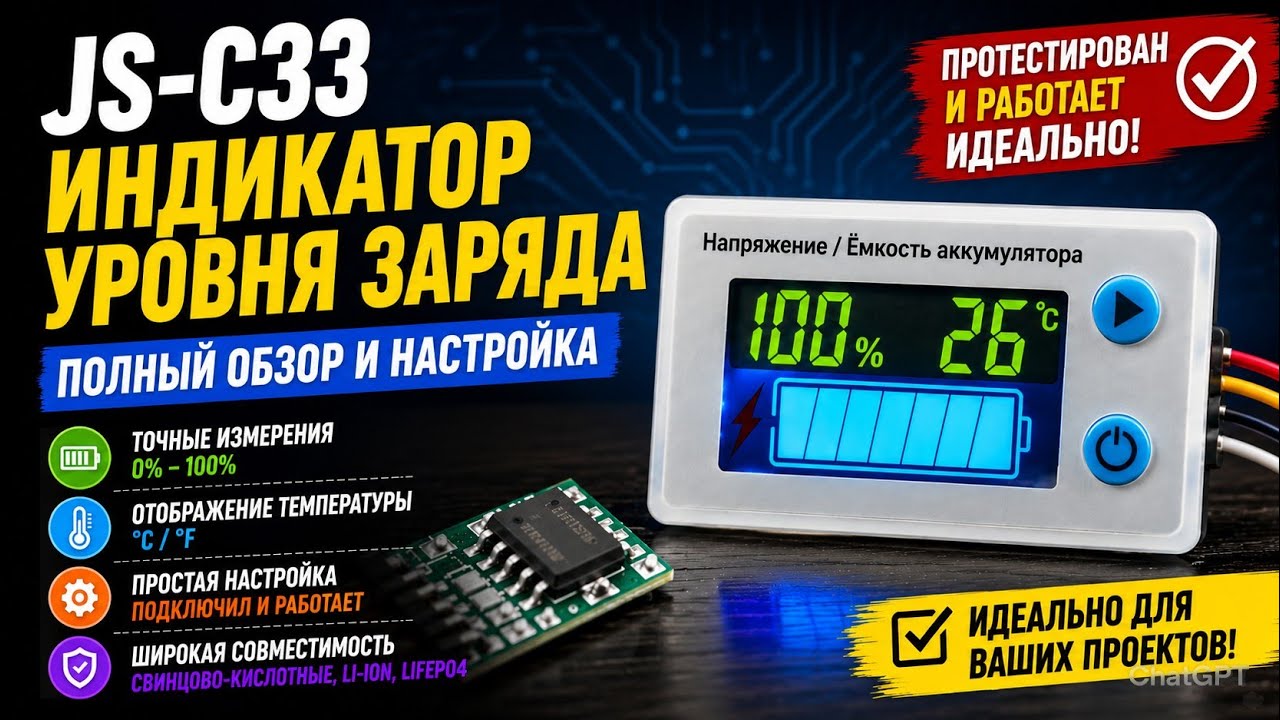 Индикатор уровня заряда аккумулятора JS-C33
