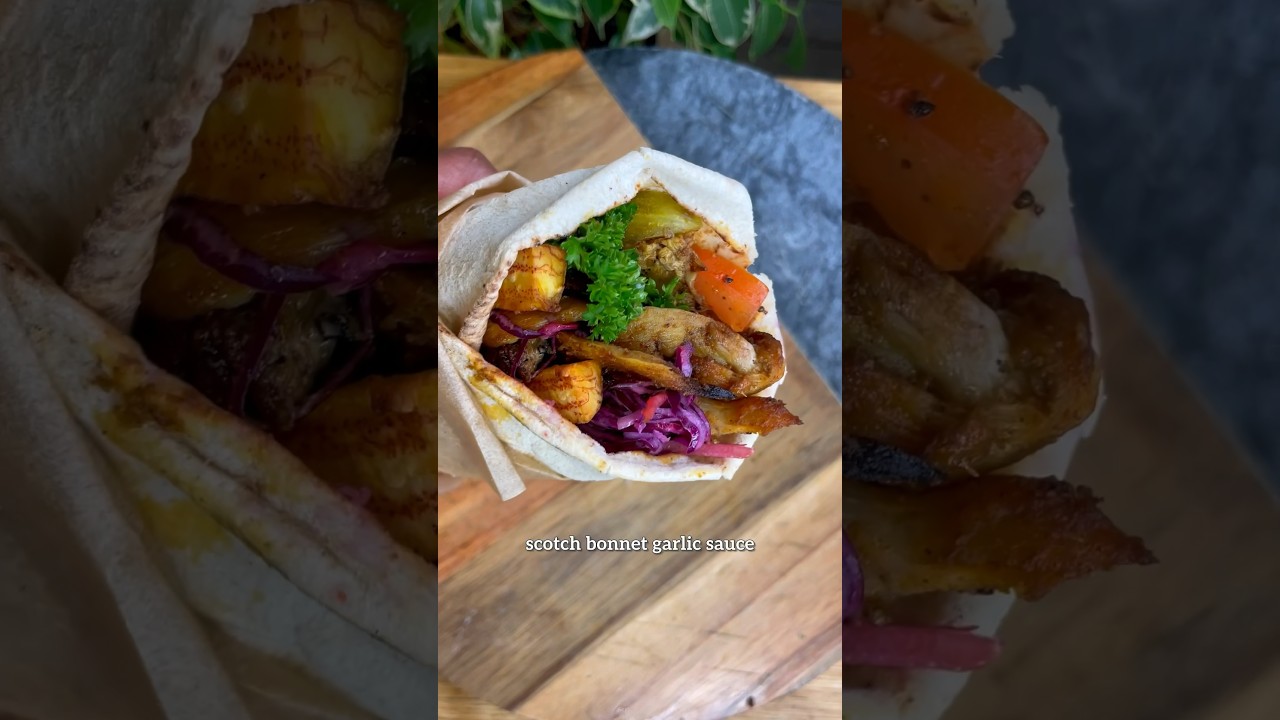 Meatless Shawarma 🥙 - a Middle Eastern Caribbean fusion 💛