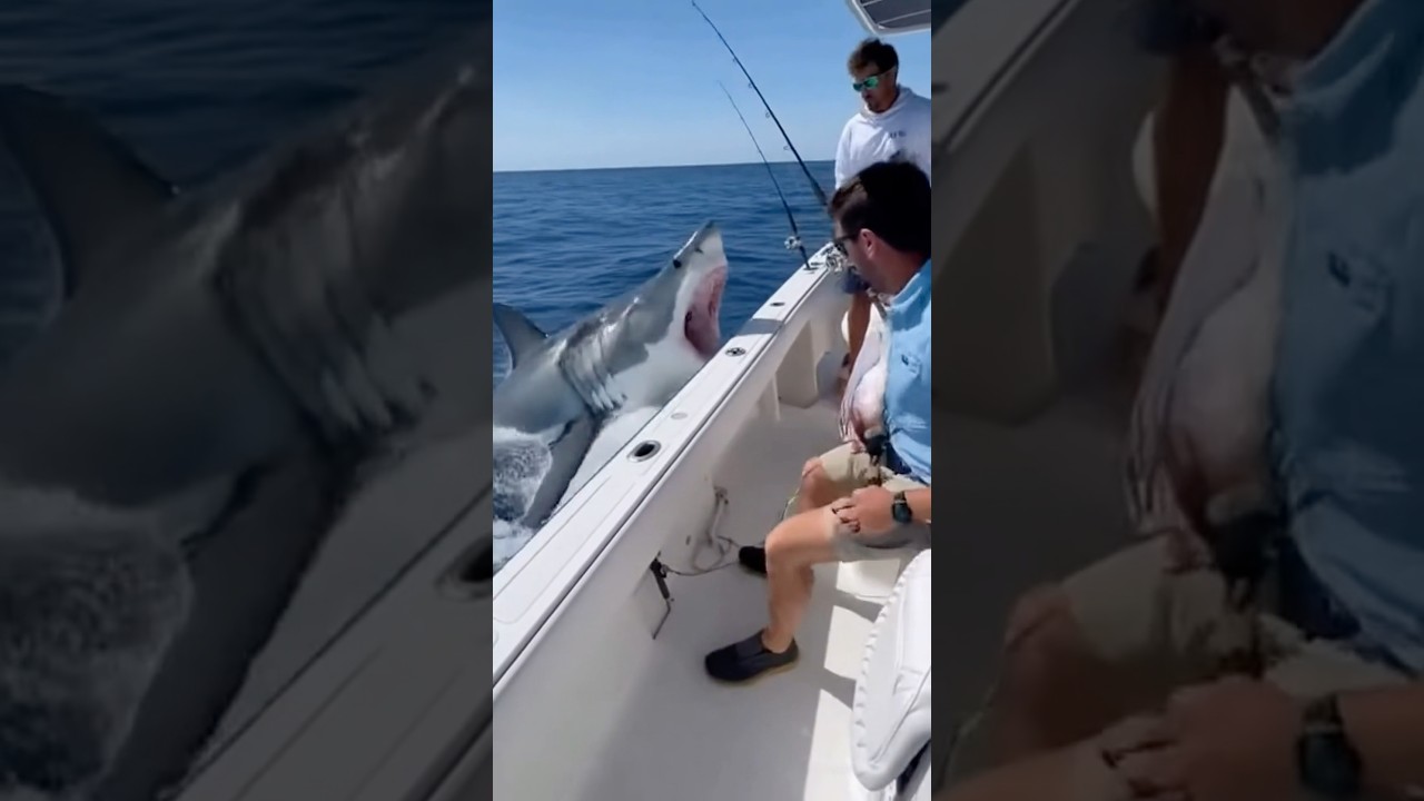 This Shark scared these two men#shorts #fishing #shark #ai